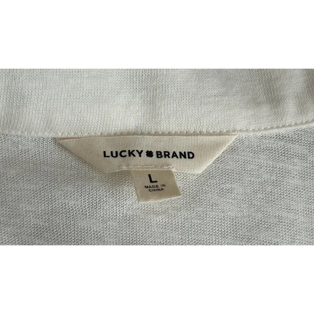 LUCKY BRAND | Women's V-Neck Tofu Knit Polo Tee T-Shirt Style 7W7778 | NWT | L - Image 3