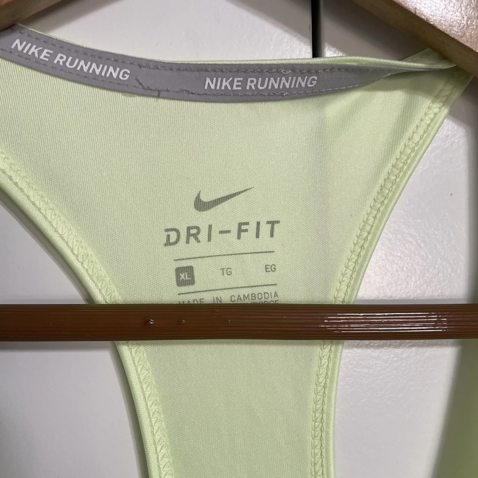 Nike Running Tank Top Womens XL Yellow Dri Fit Mesh Racerback Athletic‎ - Image 6