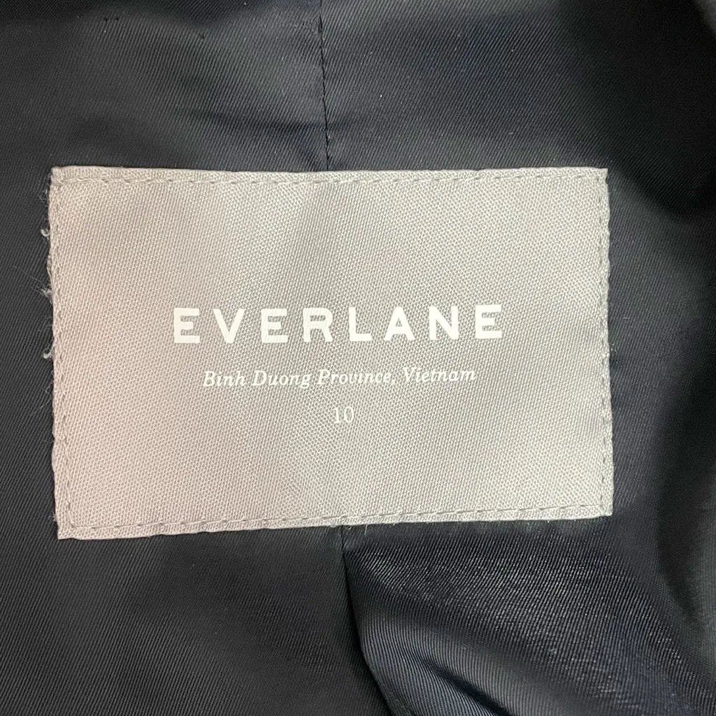 Everlane Womens Black 100% Wool One Button Blazer Size 10 Fully Lined Jacket - Image 9