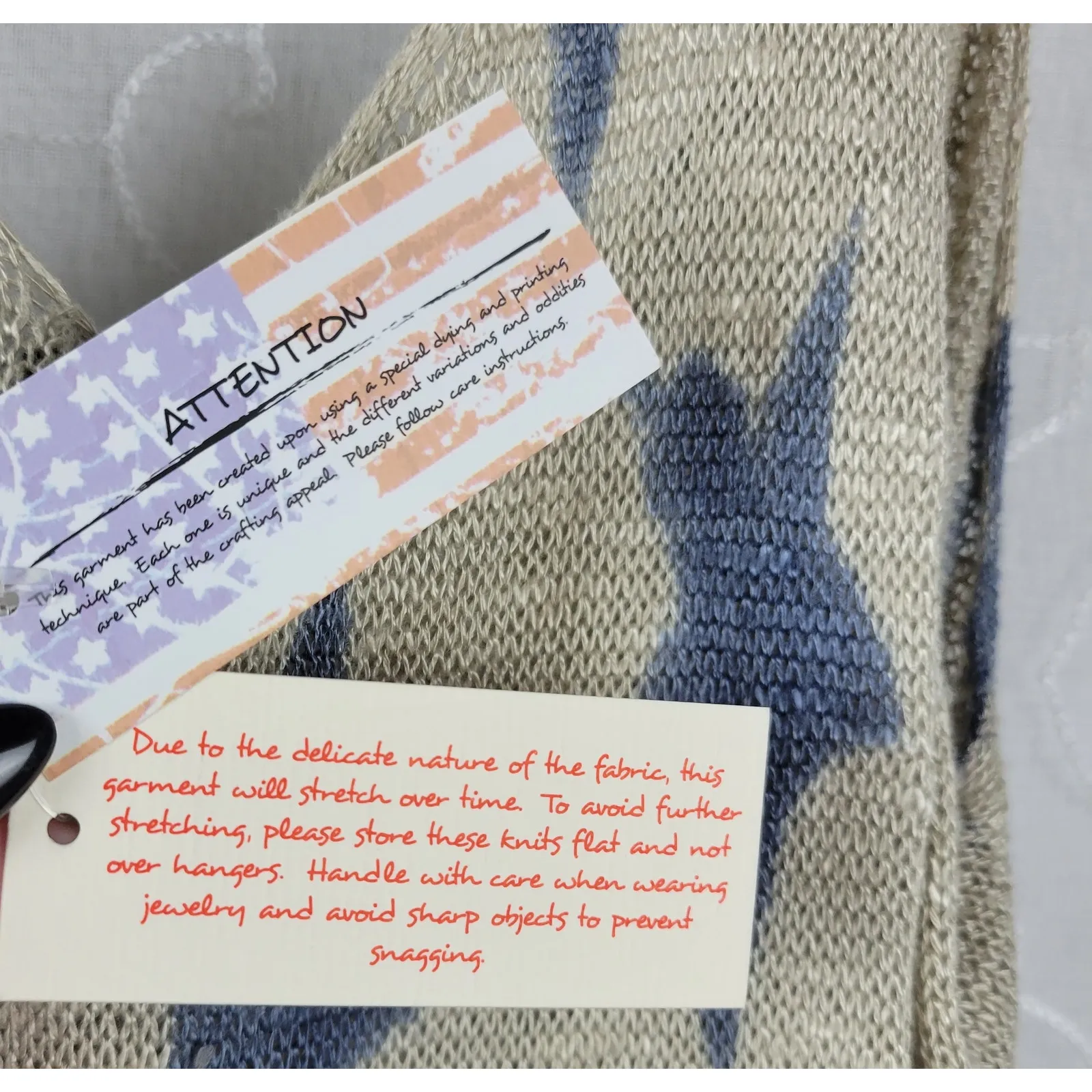 Truehitt Womens Tank Top Size L Tan Stars & Striped USA Flag‎ Knit Cropped NEW Size L - Image 9