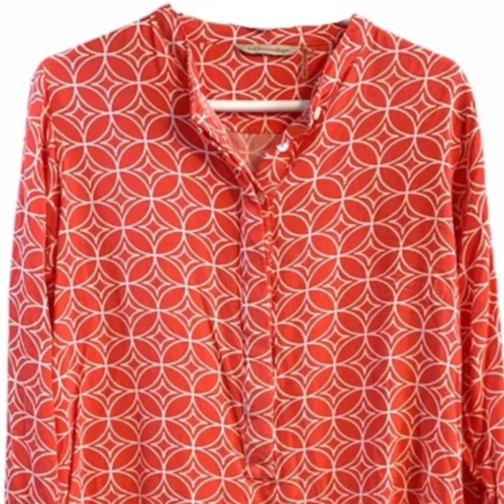 Soft Surroundings Coral Top Medium Tunic Orange Kaleidoscope Pattern Geometric - Image 6