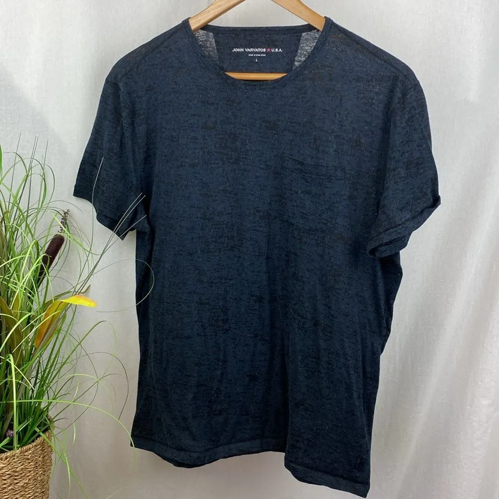 John Varvatos Gray Short Sleeve Chest Pocket Tee T Shirt L Size L - Image 2