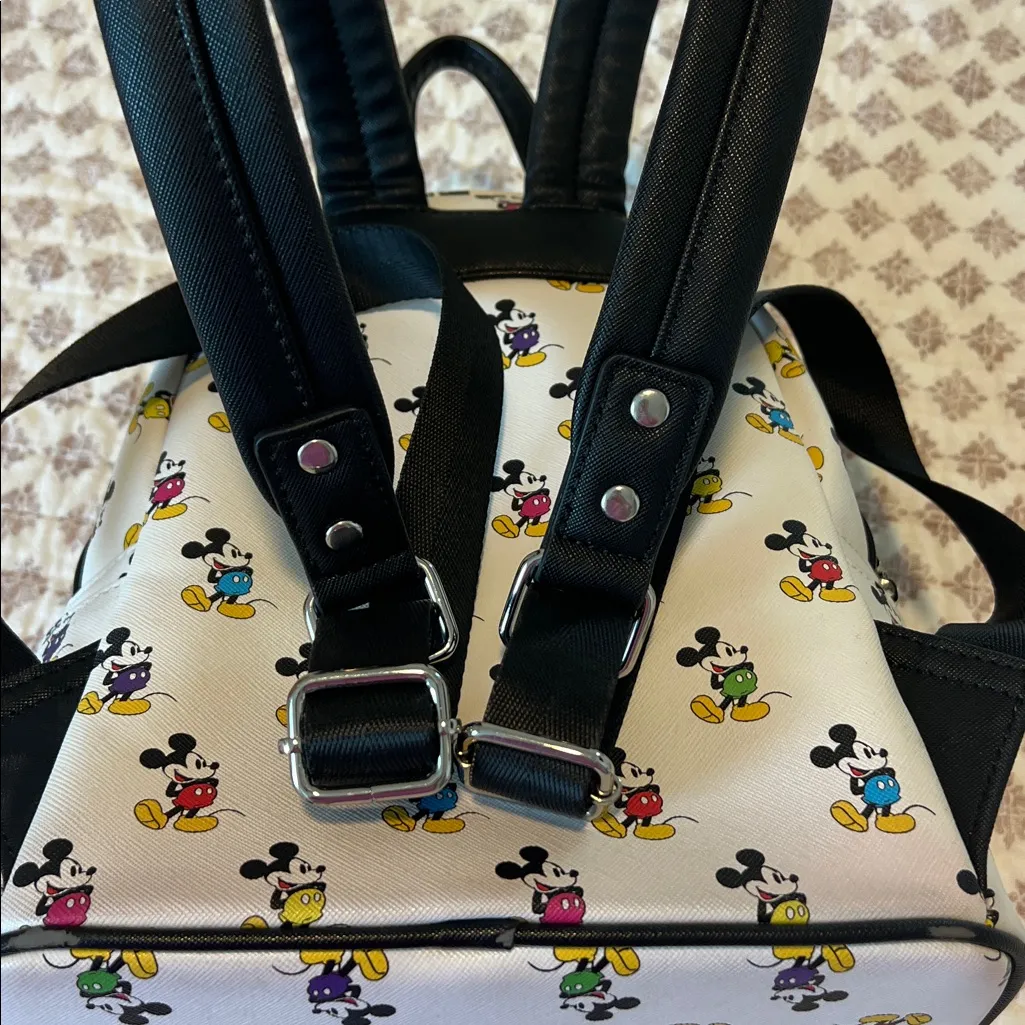 Disney Loungefly Mickey All Over Print Multi/Rainbow Mini Backpack WDW - Image 10