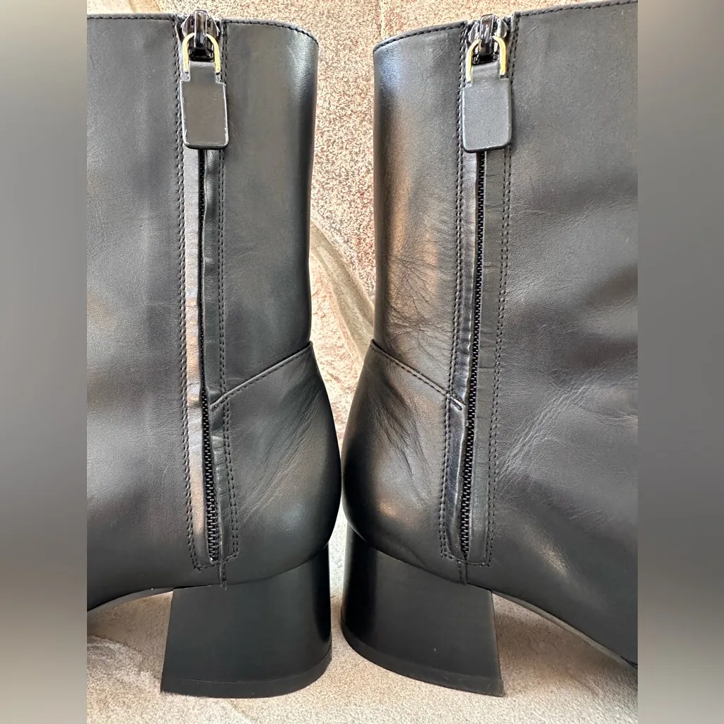 STUART WEITZMAN
Nola leather ankle boots, black, square toes, angular block heel - Image 10