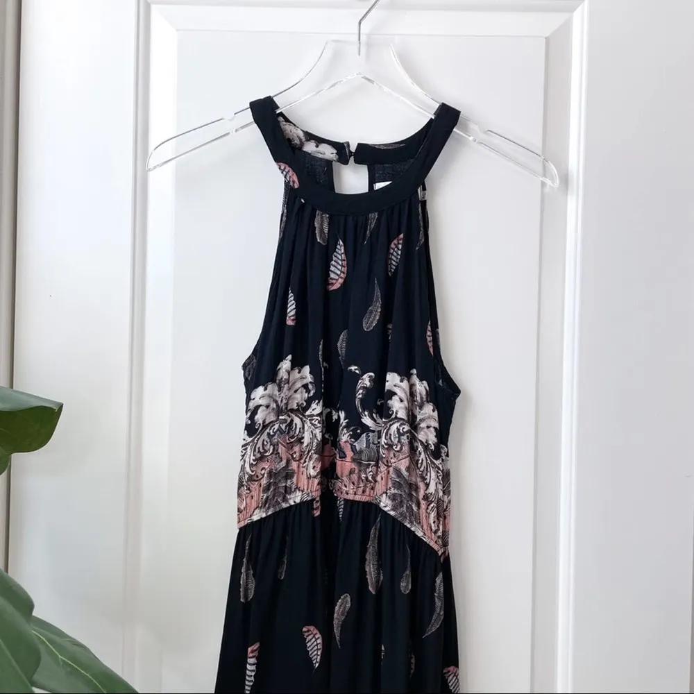 Feather Boho Maxi Dress High Neck S/M - Image 55