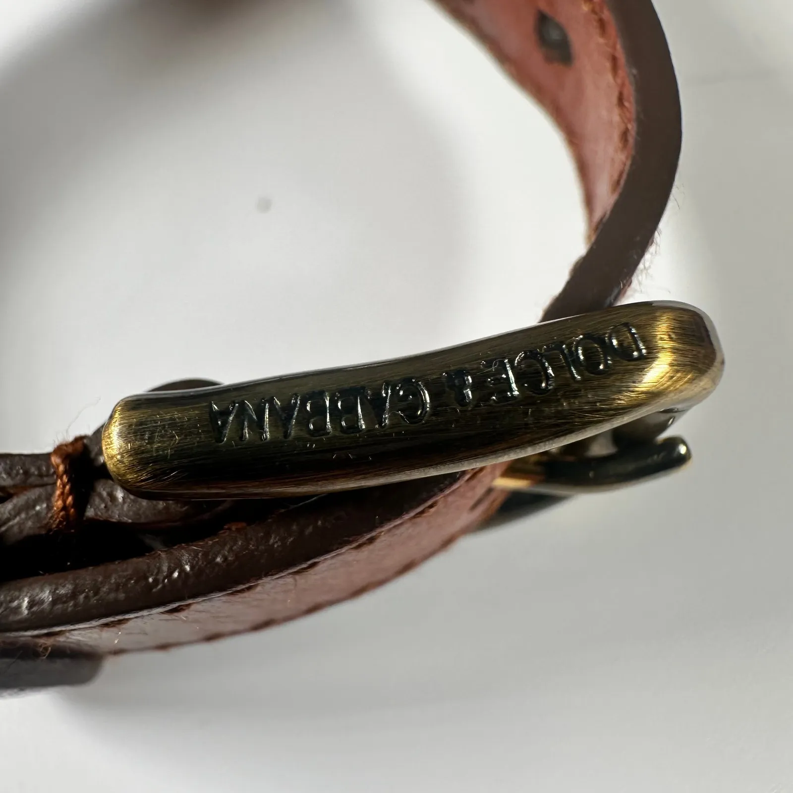 Dolce & Gabbana Brown Leather Bracelet Women's Men's - Image 8