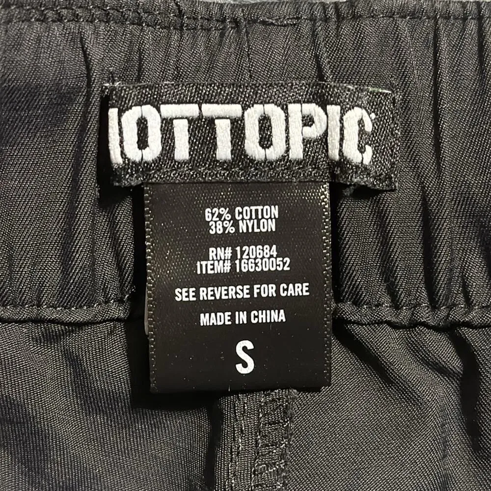 Hot Topic small black joggers with detachable thigh garters half o-ring hardware - Image 10