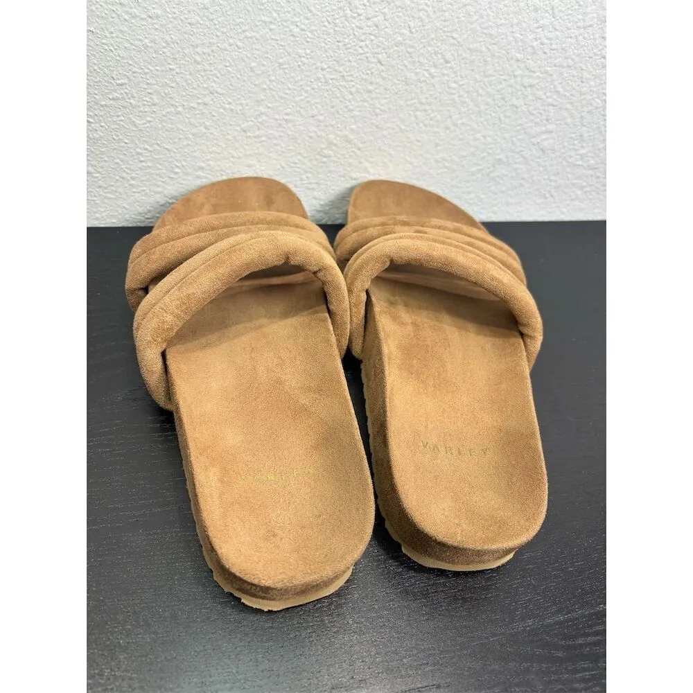 Varley Women's Giles 2.0 Quilted Slides‎ 9 Brown Double Padded Straps Sandals - Image 4