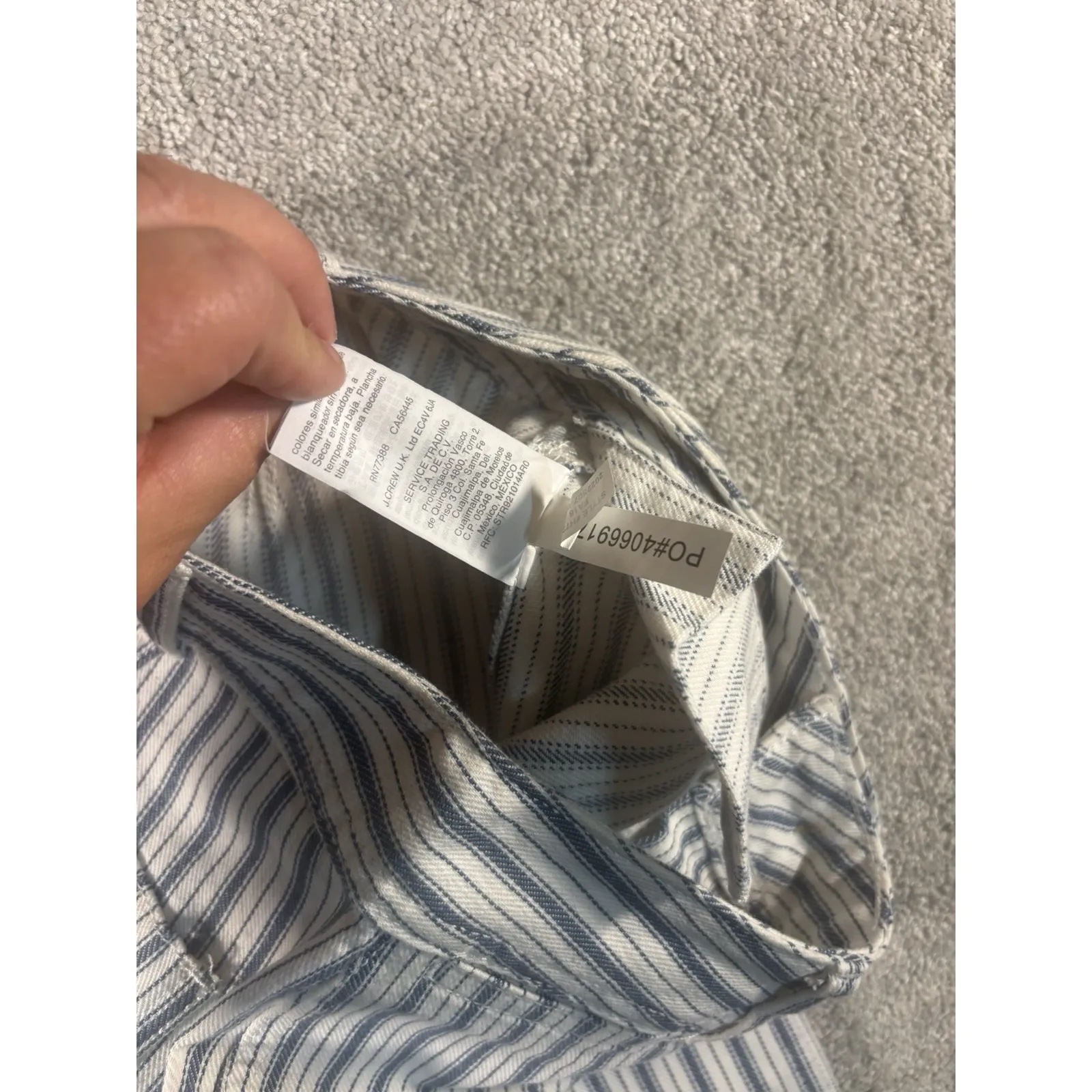 Madewell Emmett Wide-Leg Crop Pants in Herringbone Railroad Stripe Size 23‎ NEW - Image 7