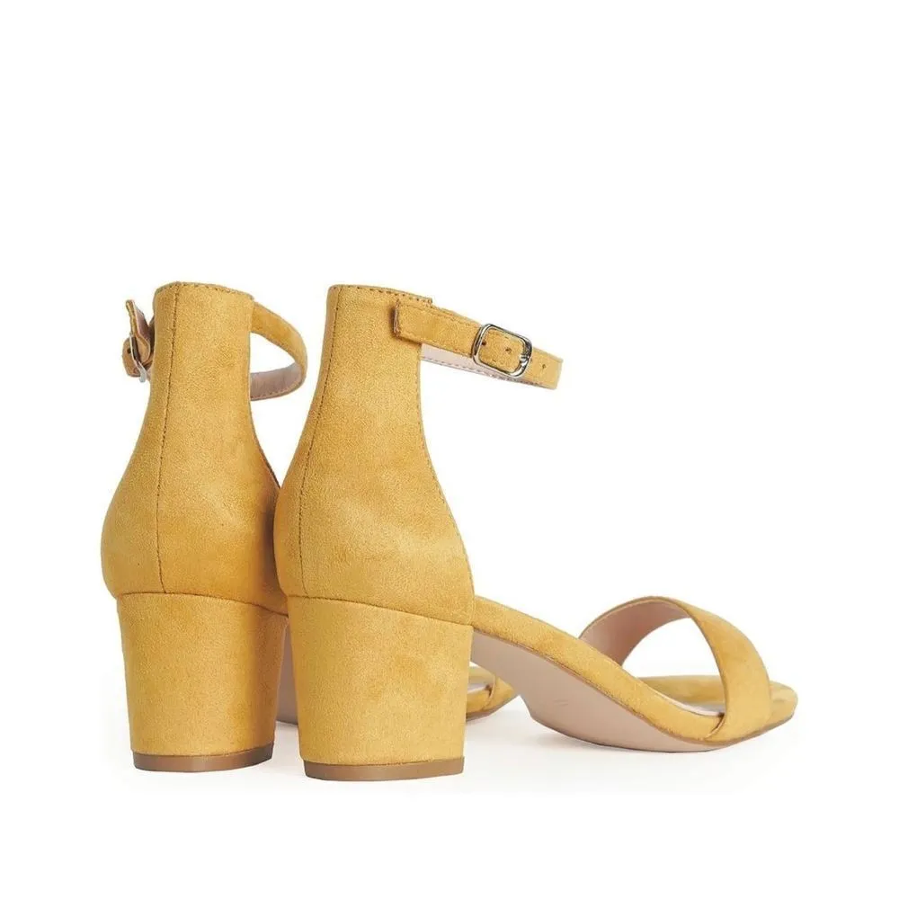 NEW Fall Began Suede Ankle Strap Low Block,Open Toe Chunky Heels 9 Orange - Image 4