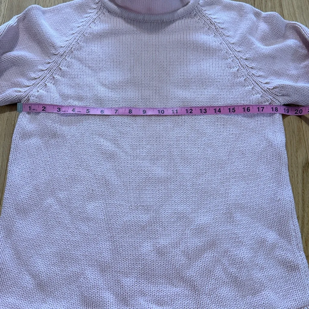 Vintage J. Crew Pink Cotton Rollneck Sweater Sz S - Image 4