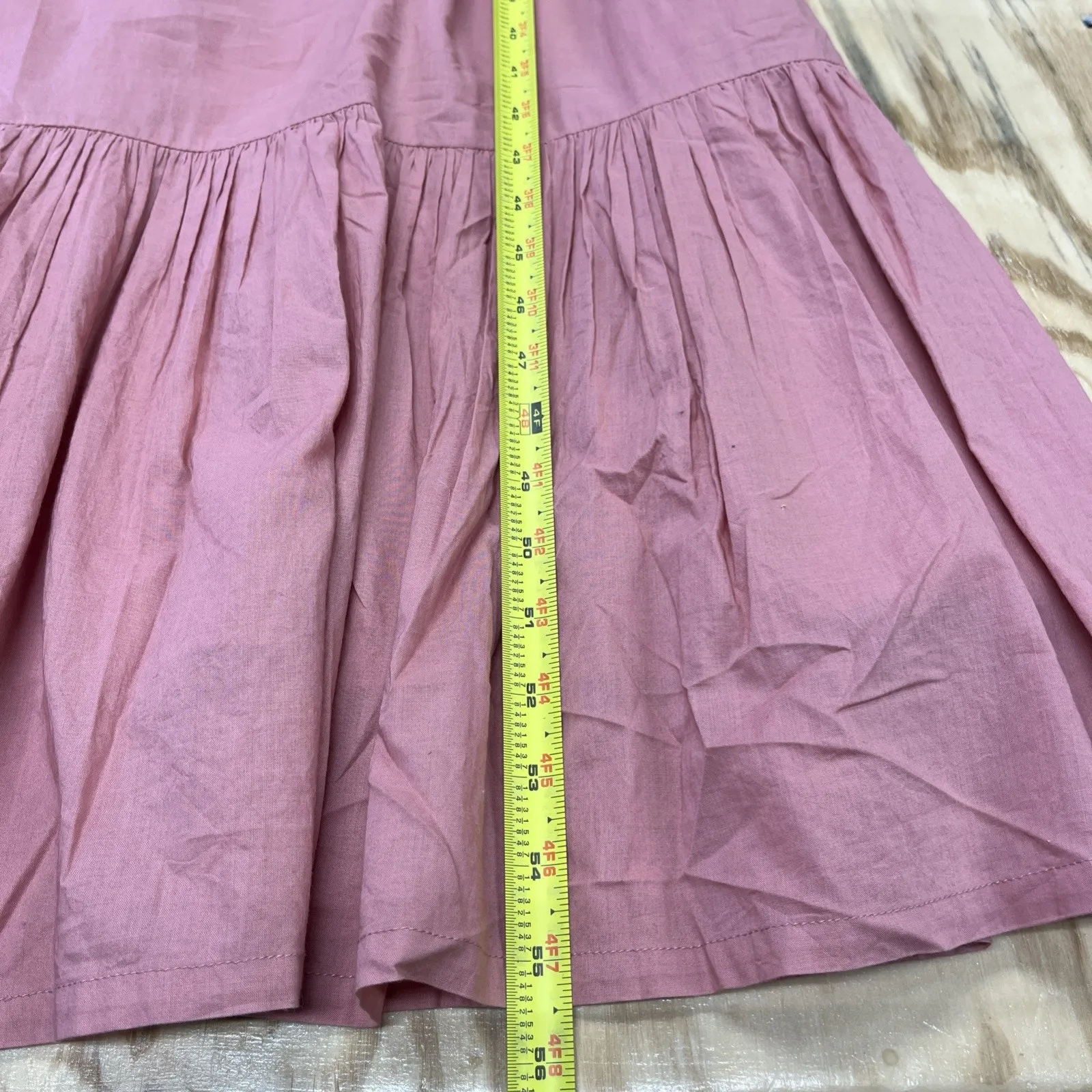 Patrons Of Peace Babydoll Puff Sleeve Maxi Dress Pink Small Cottage Y2K Boho - Image 15