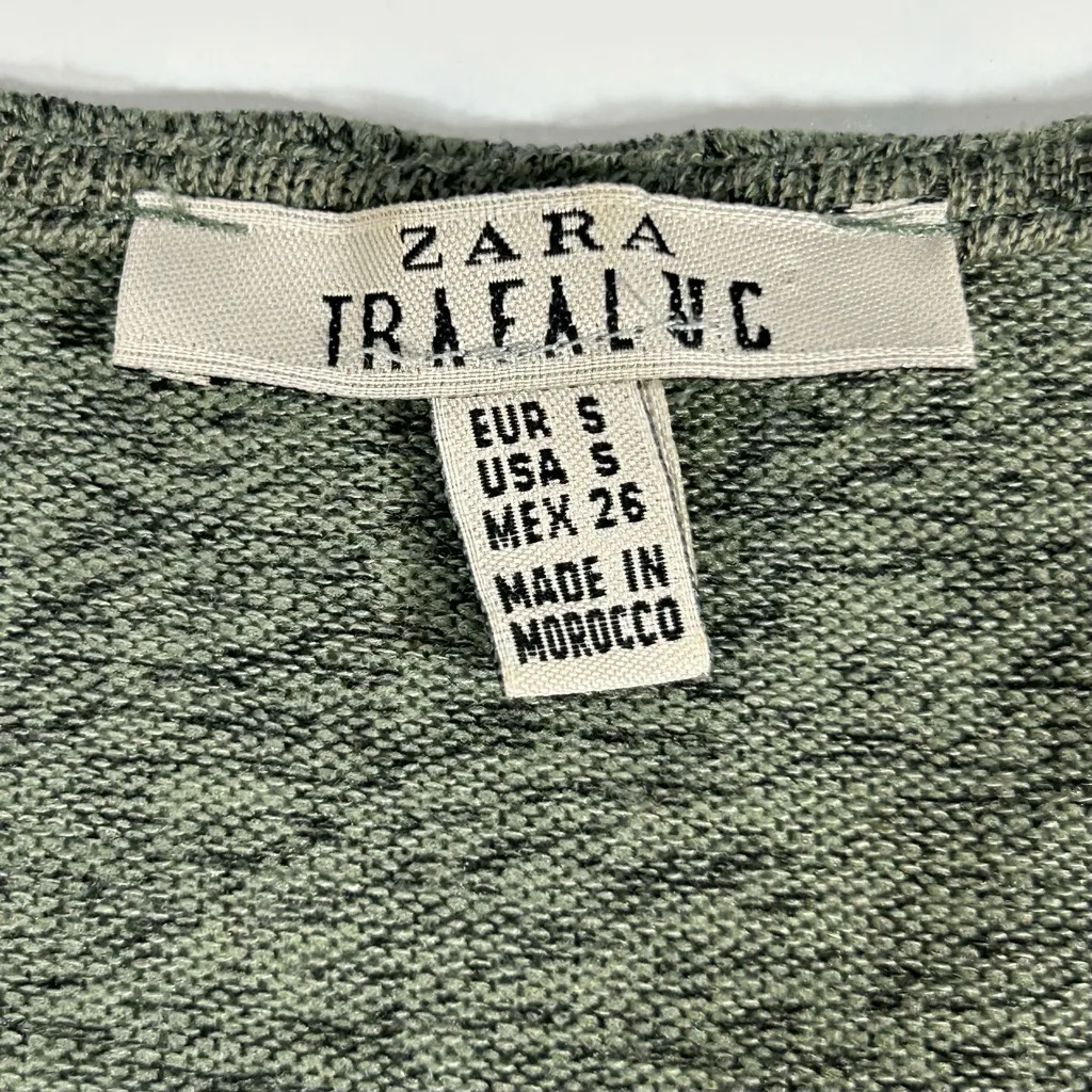 Zara Trafaluc Green Faux Wrap Dress Size S - Image 7