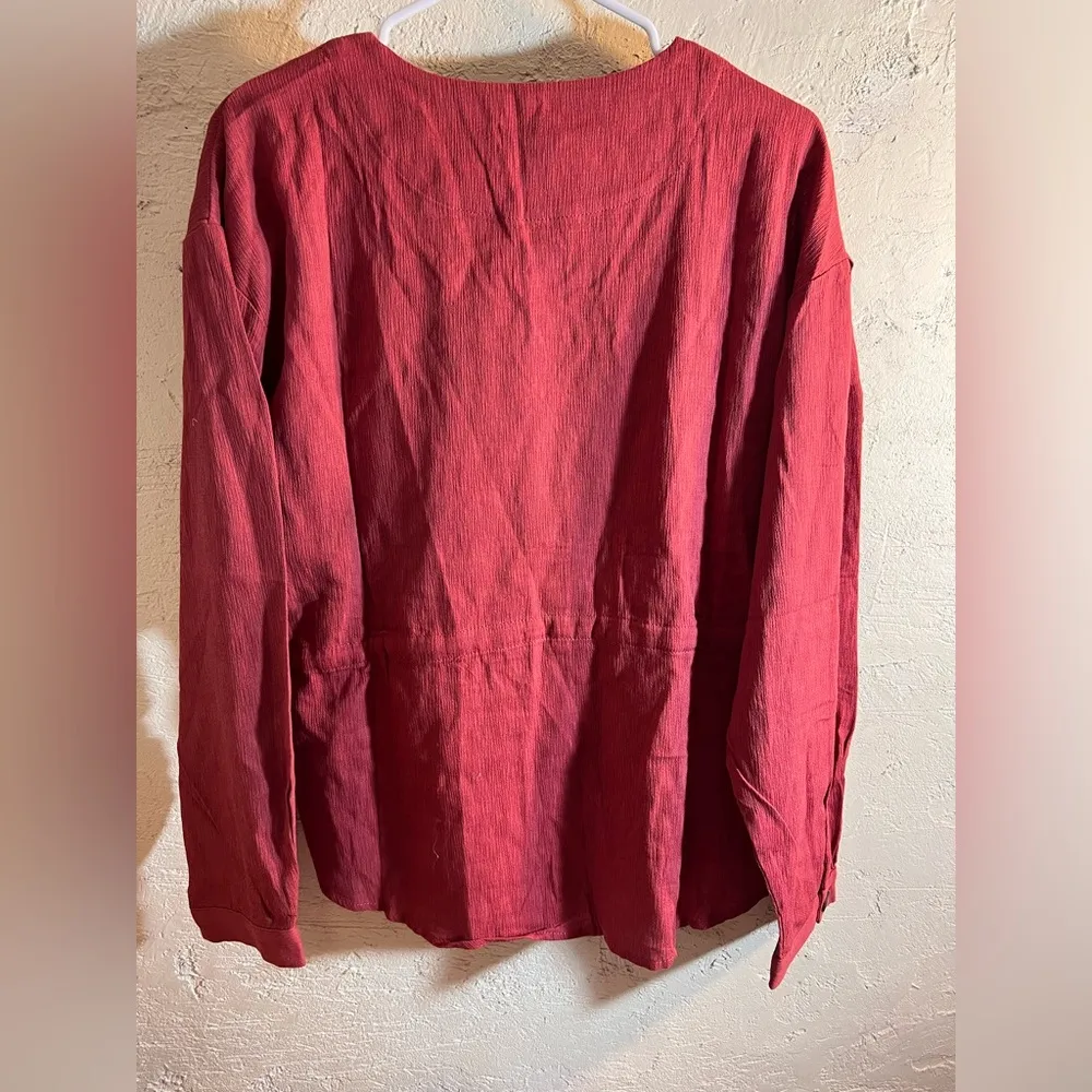 DAVI & DANI  Boxy Buttoned Blouse/Jacket vneck button business casual casual - Image 9