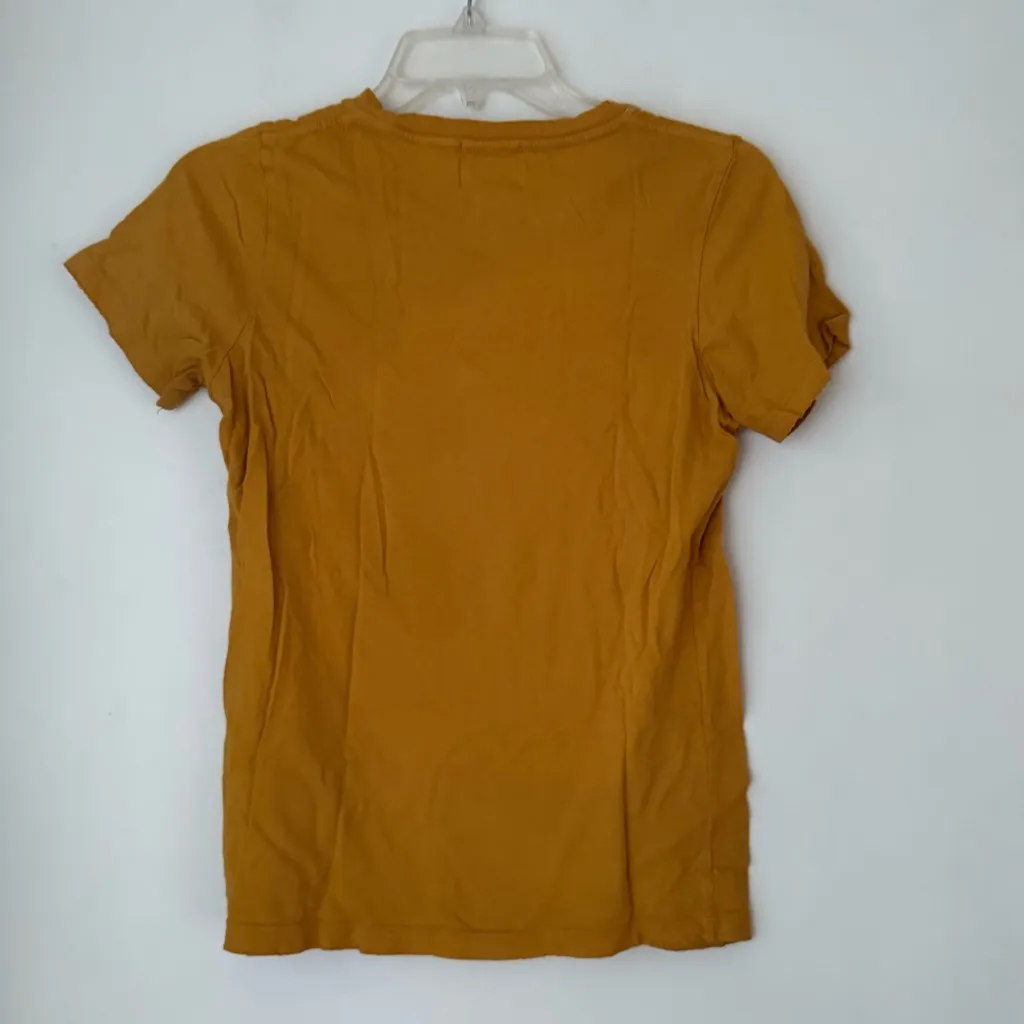 Dazey LA Basic Crew Neck Mustard Yellow Short Sleeve Tshirt S - Image 3