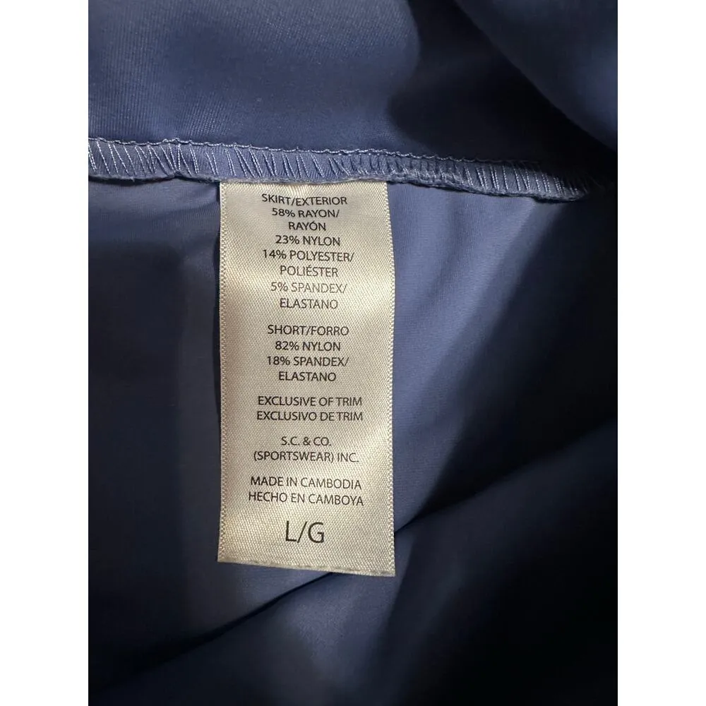 S.C. & Co. Seersucker Skort Women's Size Large Tennis Golf Athleisure Skirt Blue - Image 5