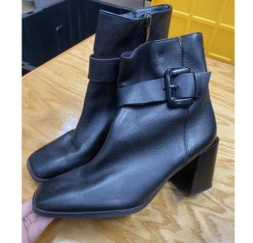 Paul Green Nirvana Ankle Boots Women's 10 Black Leather Side Zipper Buckle S67 - Image 1