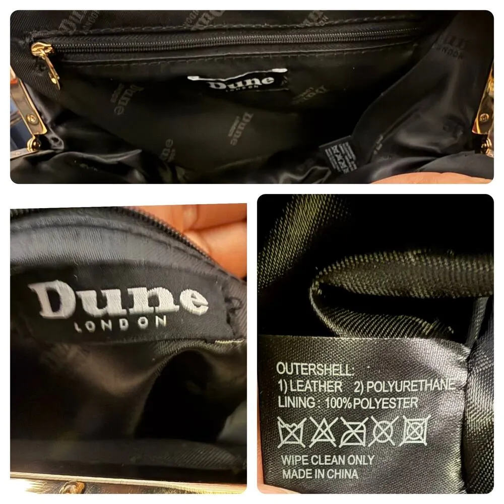 VGUC Dune London Black Faux Leather/Calf Hair Handbag w/ Strap - Image 10