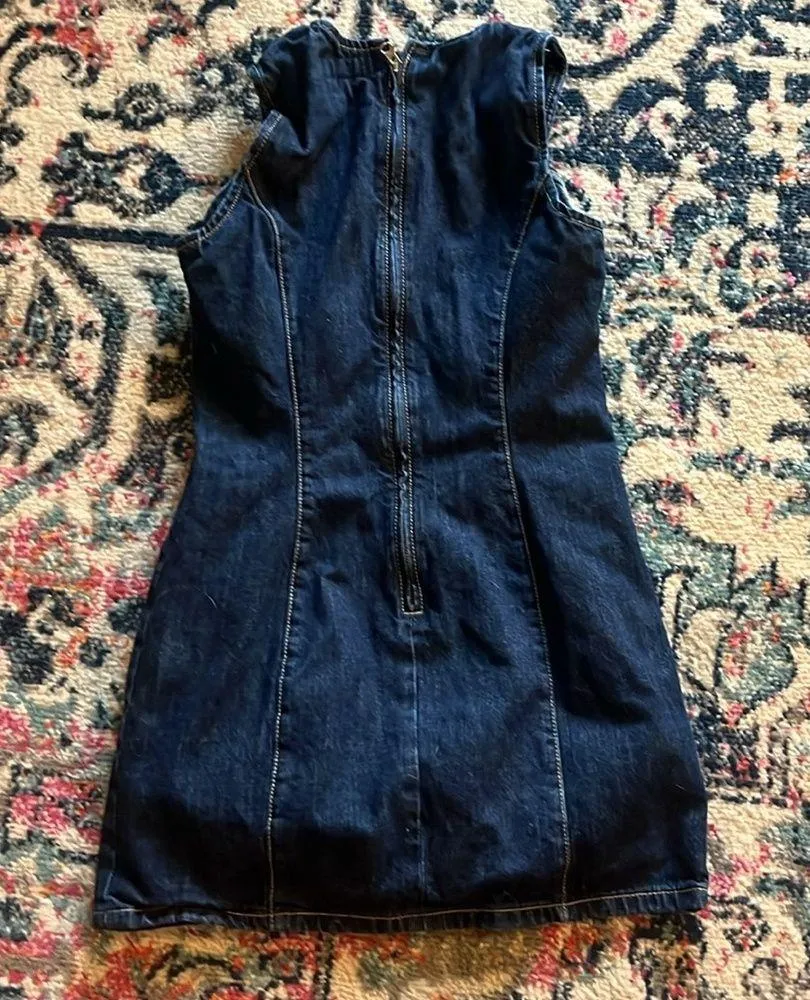 Zara TRF fitted denim dress - Image 3