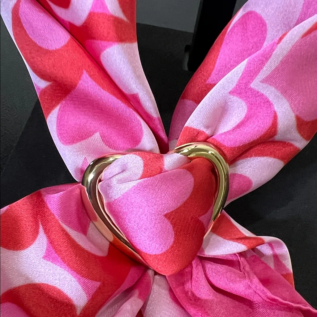 Piper K | Pink & Red Hearts Themed Scarf w/ Heart Loop Brooch 🩷♥️🩷 - Image 5