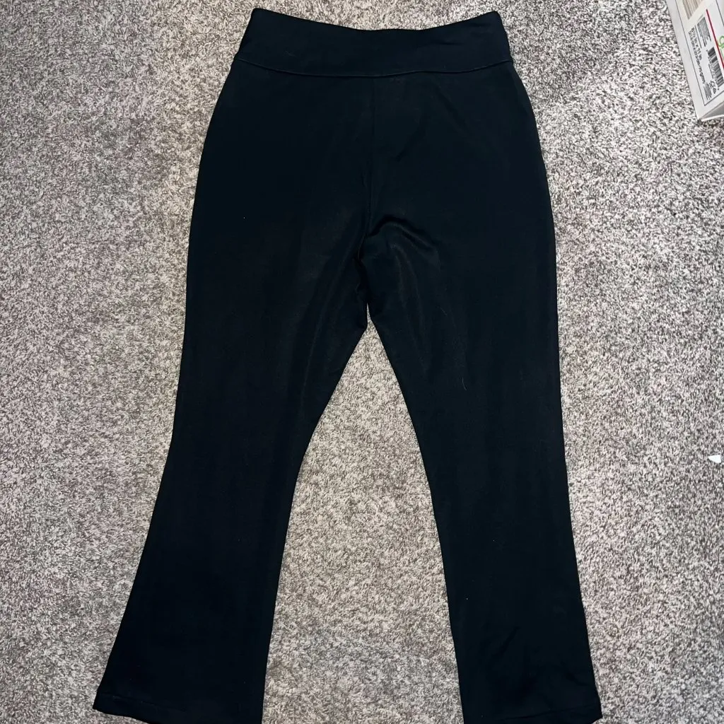 NY&Co Black Flare Leg "Dress Pant Yoga Pants" Size XS High Rise - Image 3