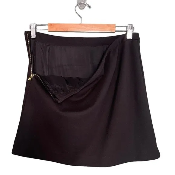 Vivienne Tam Skirt Mod Black Kelly Green Color-block Ponte Knit Mini Size 6 - Image 4