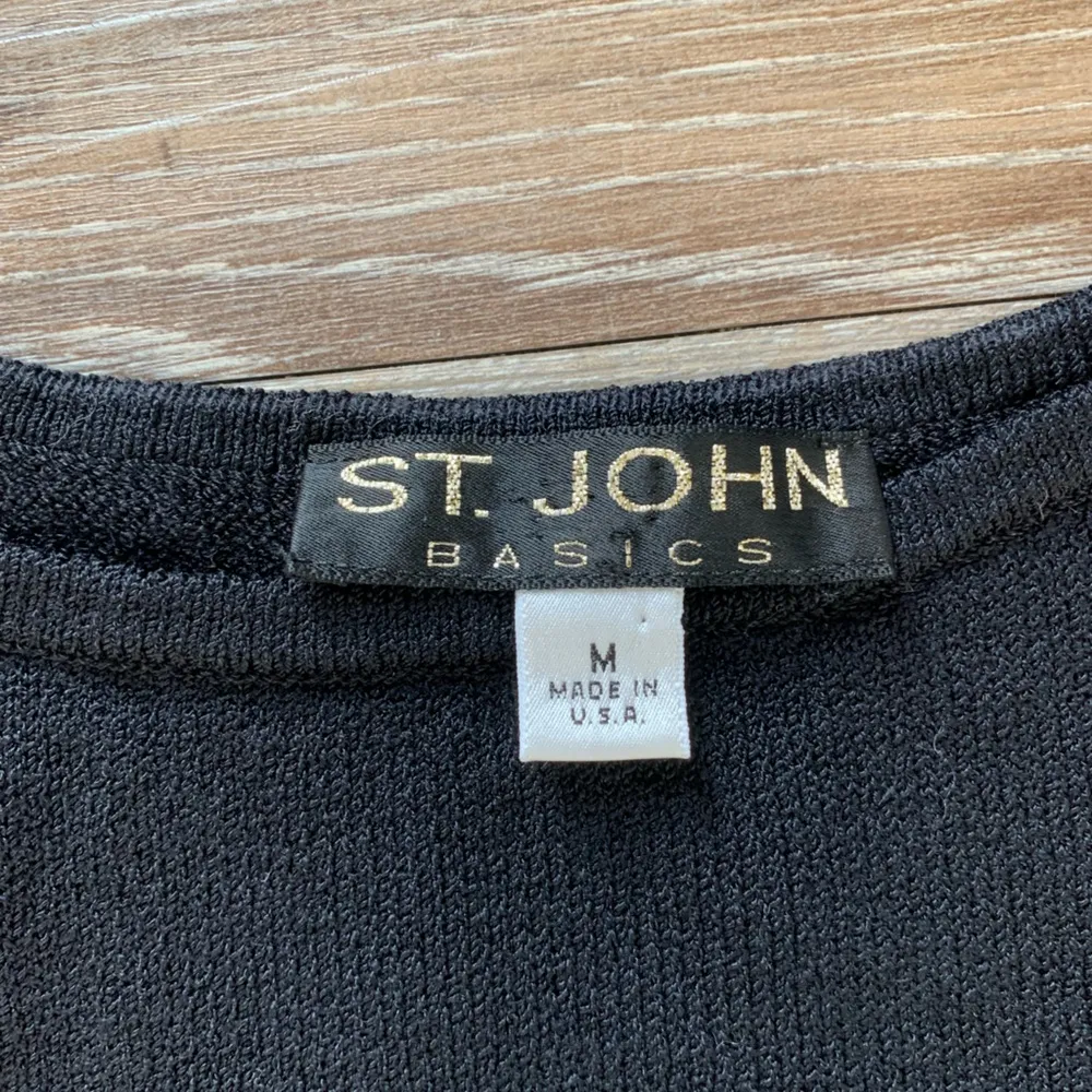 St. John Basics Black Santana Scoop Neck Tank Top M - Image 2