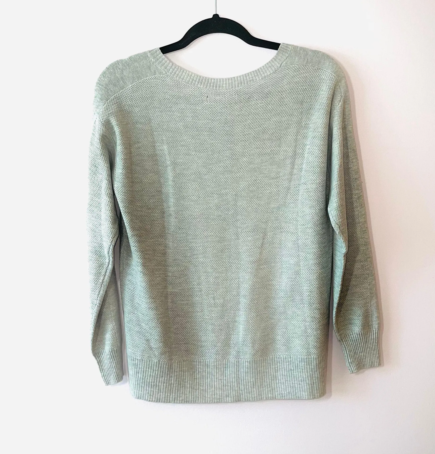 American Eagle Light Gray Waffle Knit Sweater - Image 2