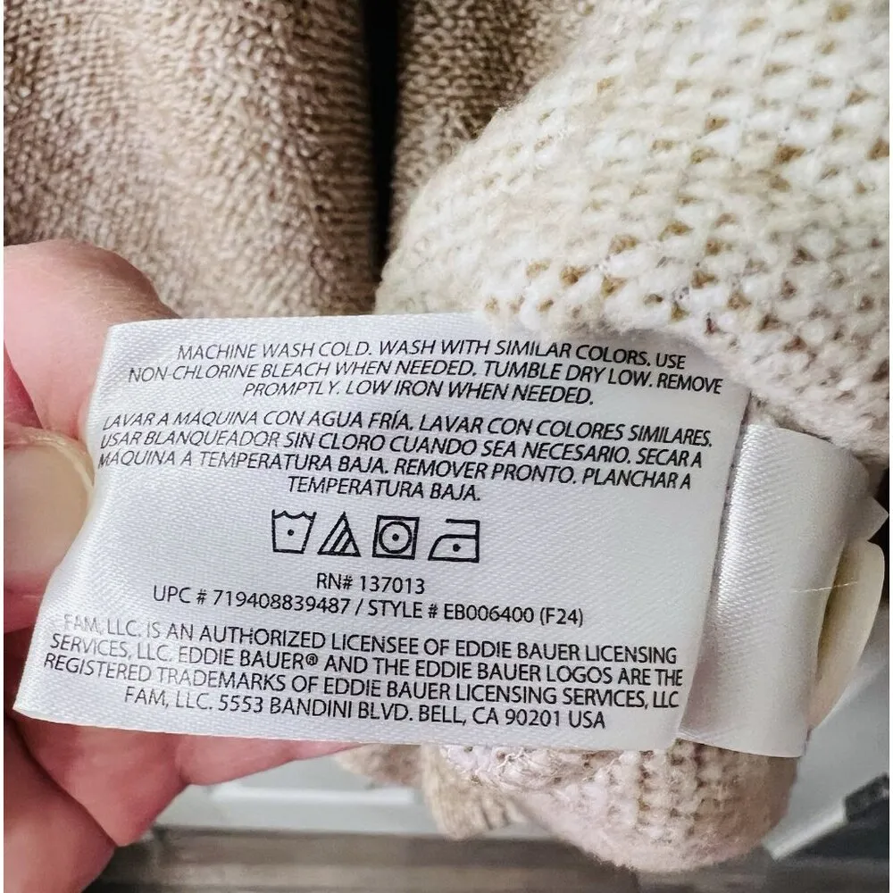 Eddie Bauer Women's Quarter Button Up Pullover Sweater Pumice Size XL NWT - Image 8