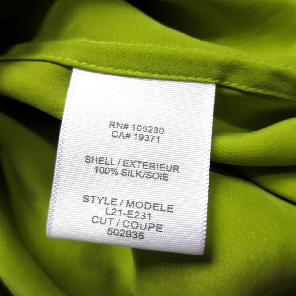 NWT Equipment Slim Signature in Citron Satin Silk Button Down Shirt M $238 - Image 4