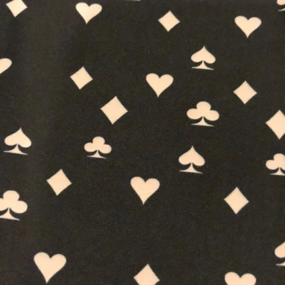 Strut This Black Leggings with Five Card Suits - One Size - Image 2