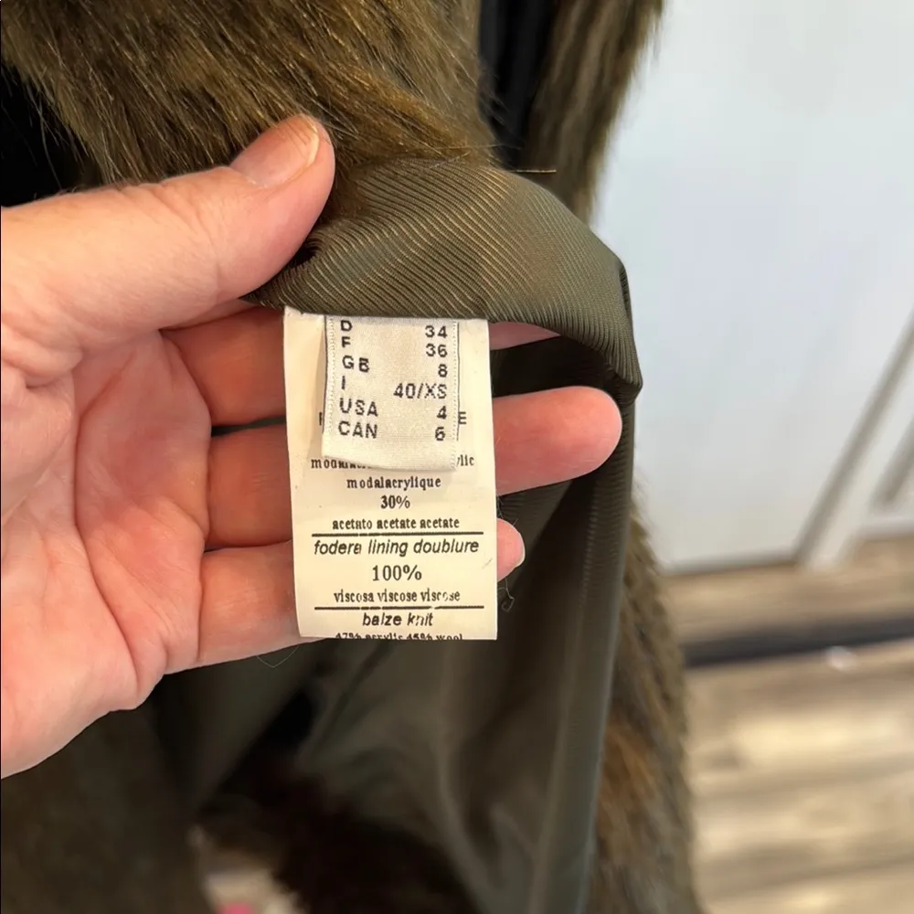 NWOT OTTOD AME green Teddy Jacket with Soft Texture and Relaxed Fit Brown Size 4 - Image 7