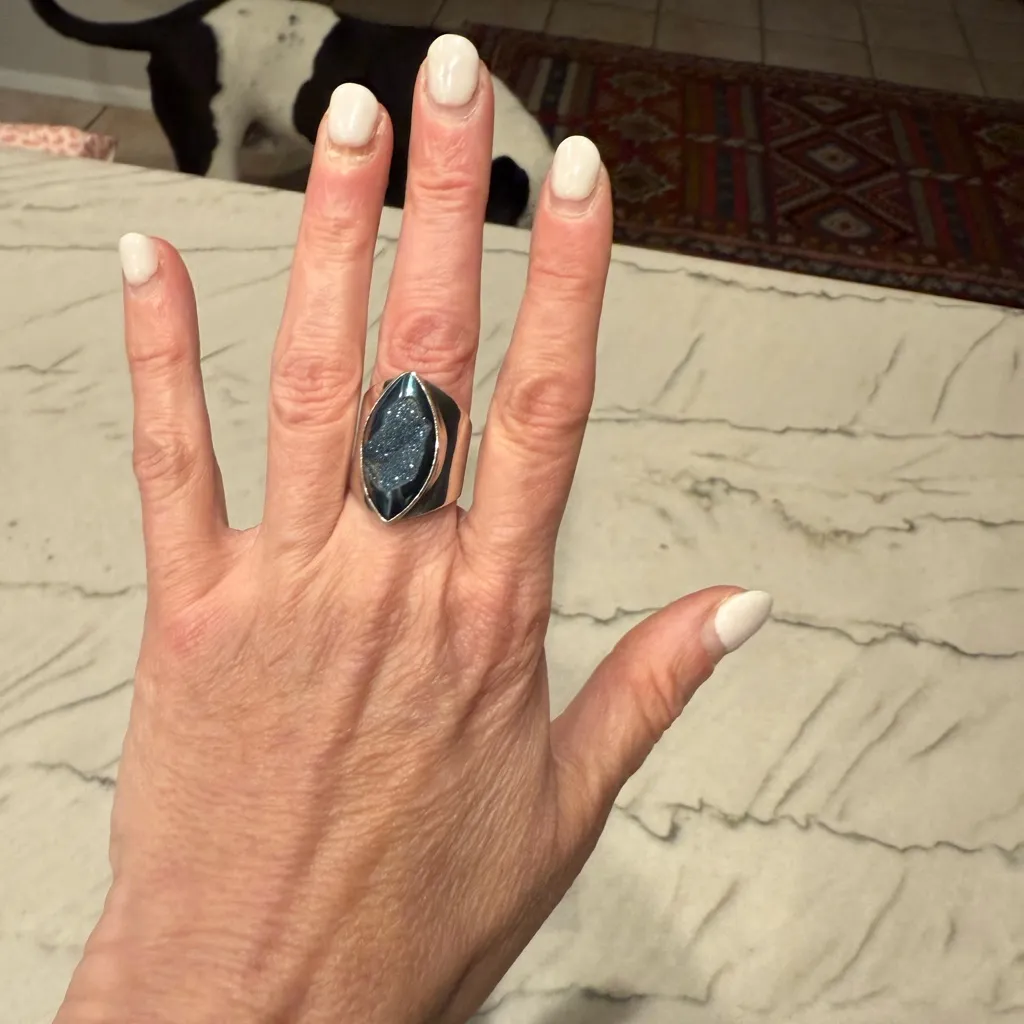 Sterling Silver and Druze Ring Signed by Artist - Image 13