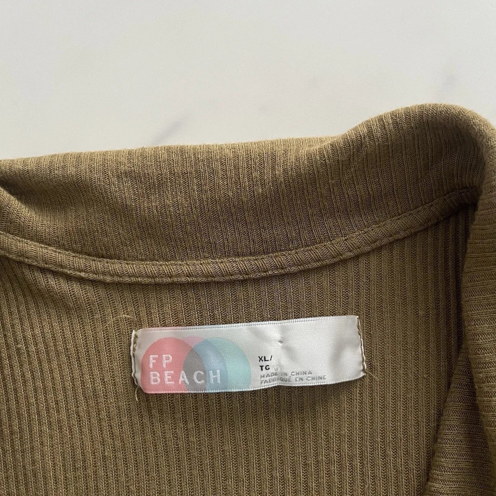 Free People Lively Romper Green Tropical Nut size XL Festival Coastal Bohemian - Image 3