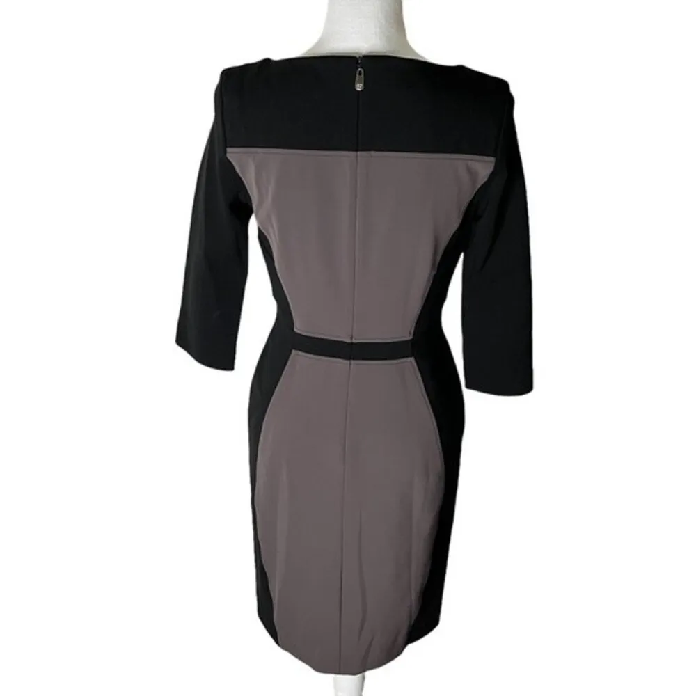 Escada Colorblock Sheath Dress Career Office Business Wear Women’s Size 34/US S Black - Image 7