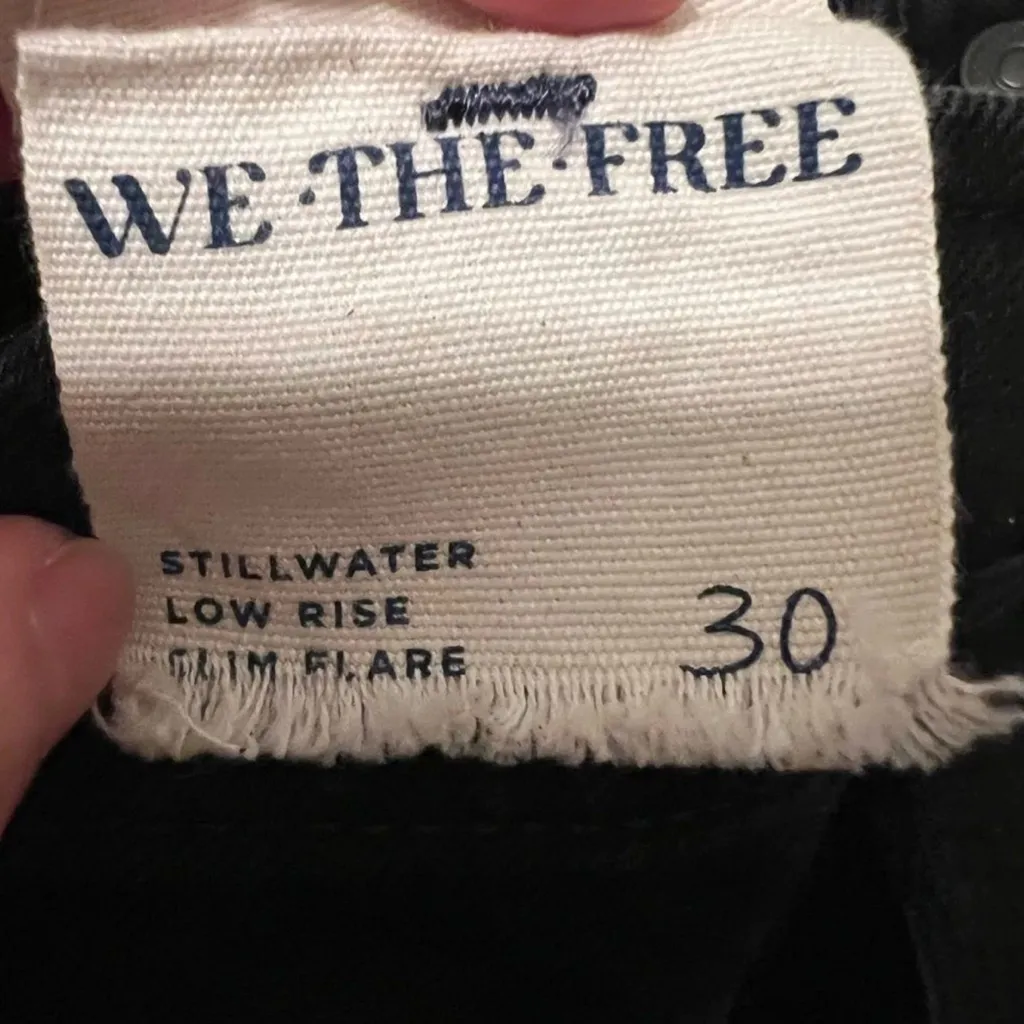 Free People Stillwater Low-Rise Slim Flare Jeans in Black Size 30 NEW - Image 6