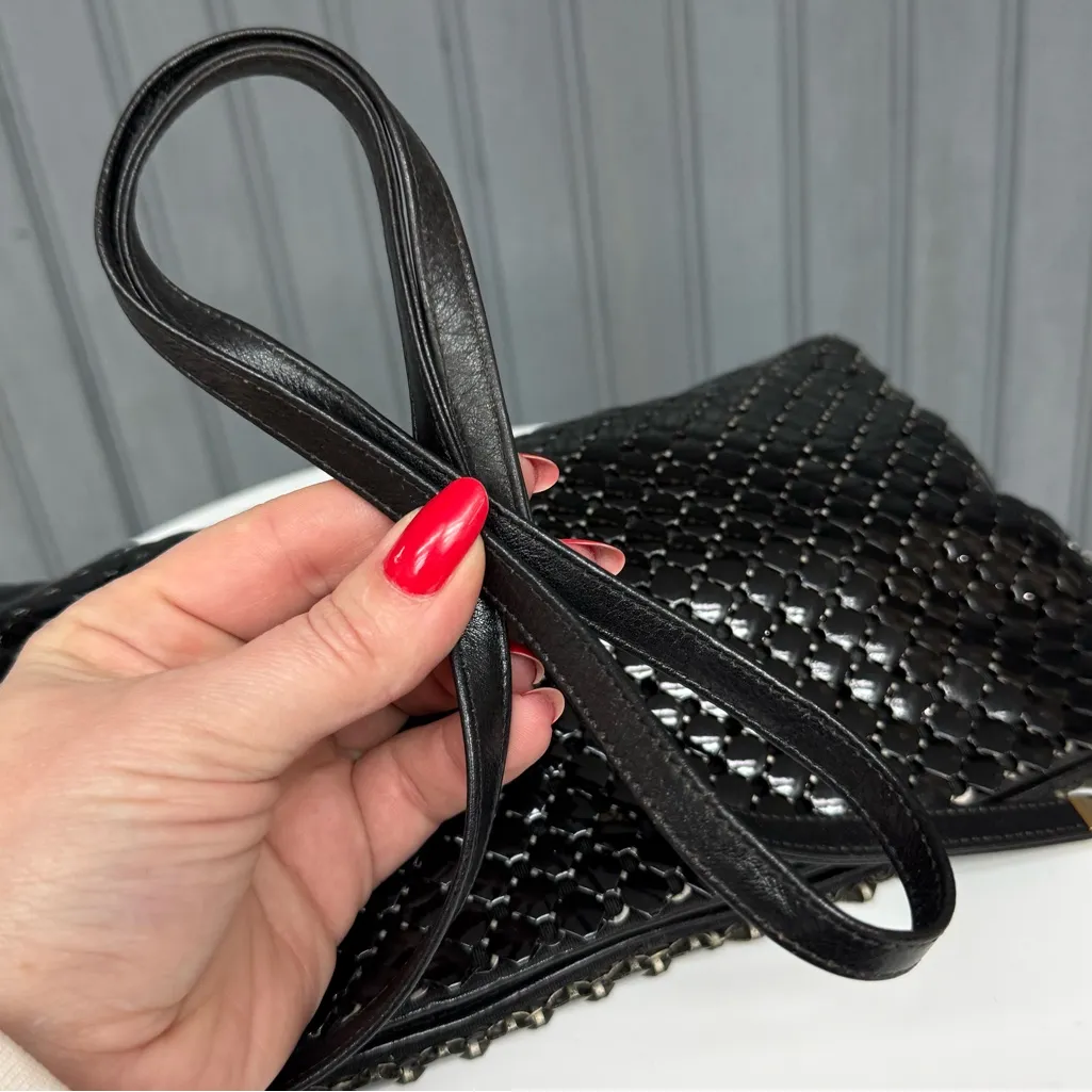 Vintage Whiting & Davis Black Metal Mesh Pouch Crossbody Shoulder Bag Evening - Image 10