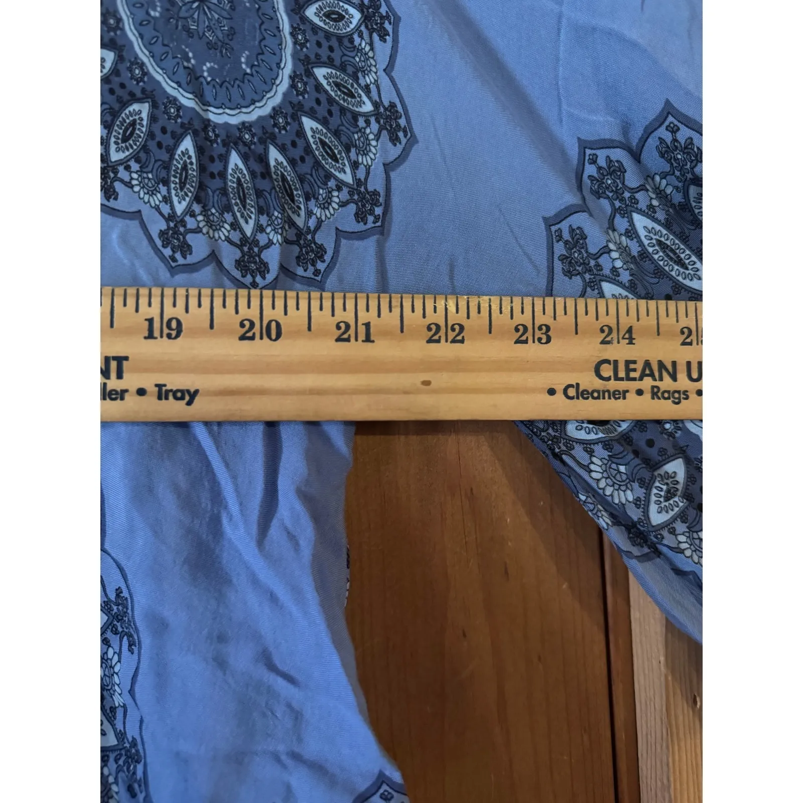 Piazza Italia Woman Made in Italy Blue Floral Paisley Print Top Blouse XL - Image 4