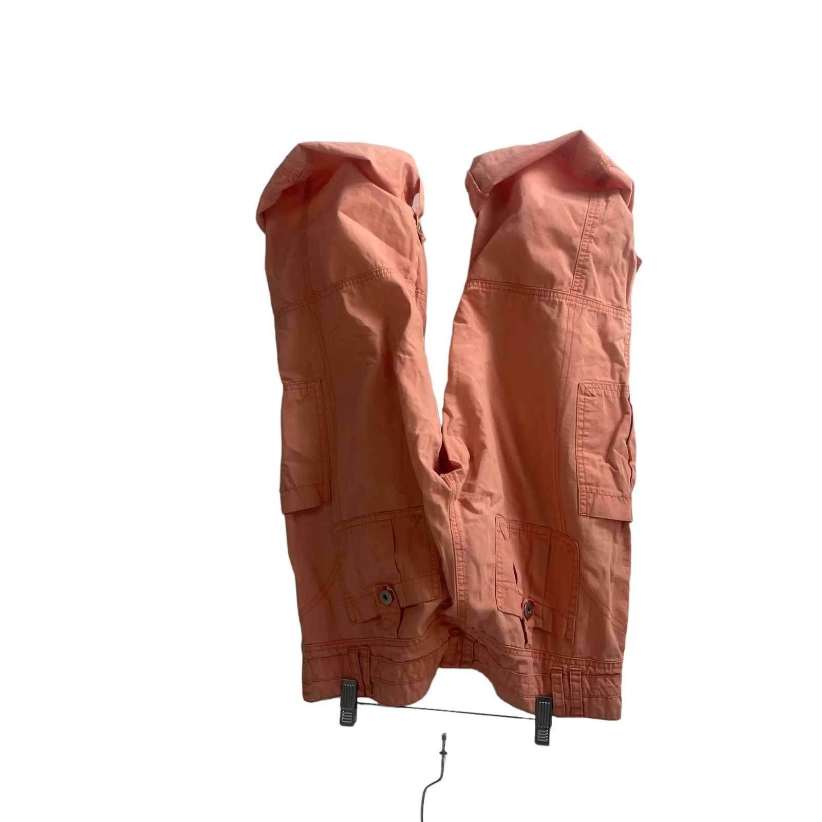 Vanity Y2k 2000s Juniors Size 7 Orange‎ Pink Cargo Crop Pants Orange - Image 6