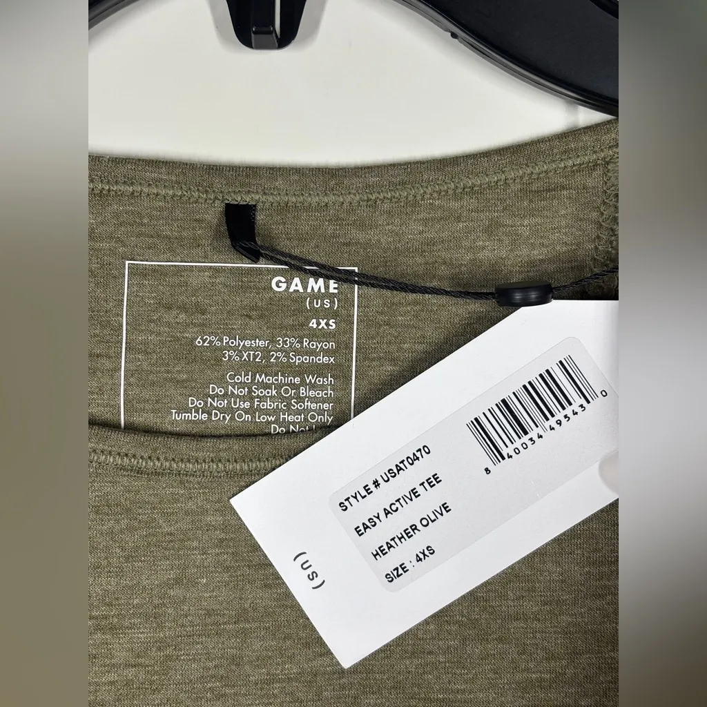 NWT Universal Standard Heather Olive Easy Active Tee Short Sleeve Top Size 4XS - Image 3