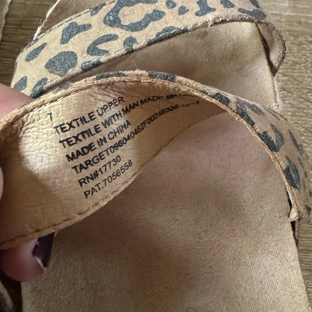 Leopard Print Sandals platform jute braided Univeral Thread 7 ankle strap - Image 5