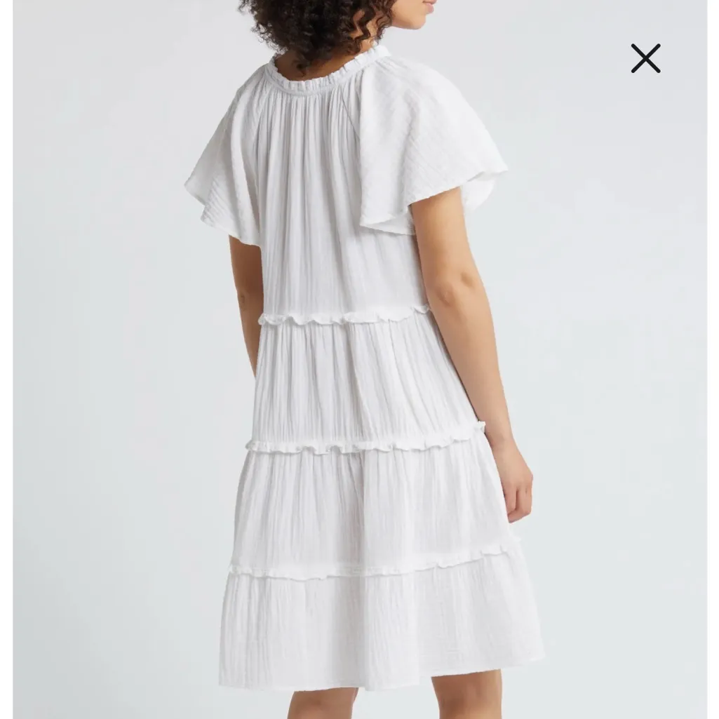 NWT CAMILA 100% COTTON GAUZE TIERED DRESS IN WHITE Coastal Grandma Beach - Image 3