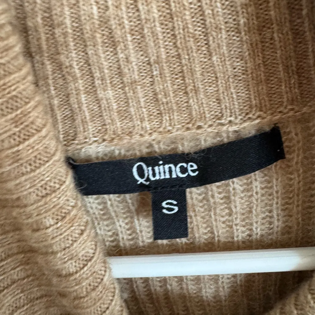 Quince tan merino wool baby alpaca blend turtleneck sweater size small - Image 2