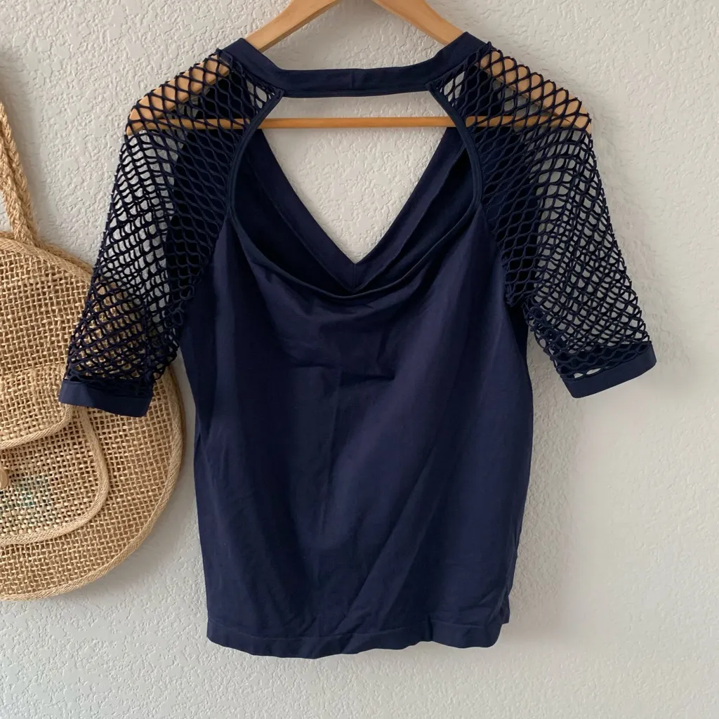 Venus  Blue Seamless Fishnet Top - Image 3