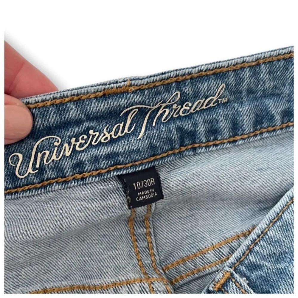 Universal Thread Floral Embroidered Mid Rise Denim Jean Shorts - Image 10