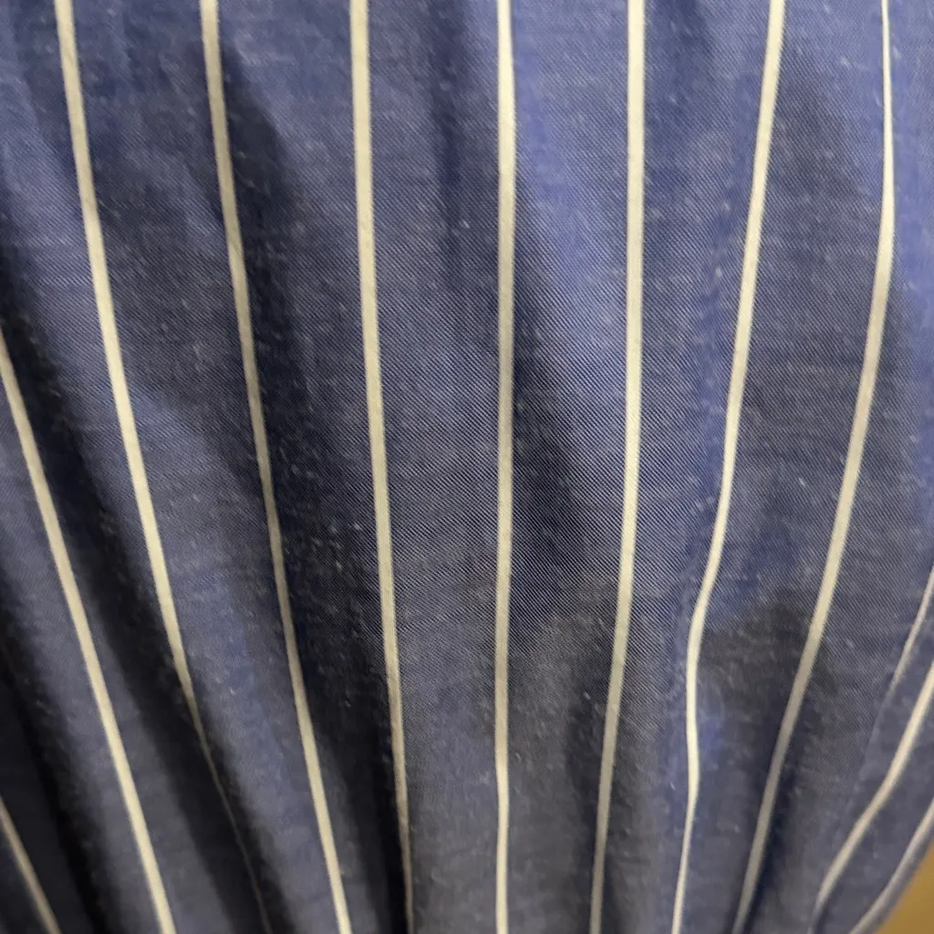 Urban Outfitters Blue and White Striped Maxi Dress - Image 6