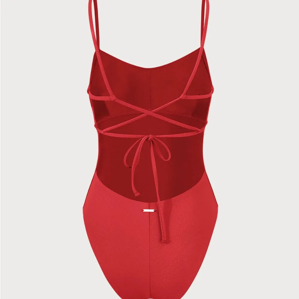 Berlook Red Ribbed Cross Back One - Image 7