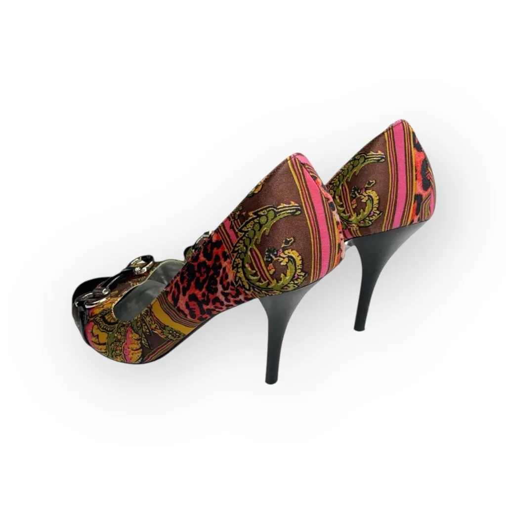 Carlos Santana ༄ Roulette Printed D’Orsay Peep Toe Horsebit Pumps ༄ Leopard Mix - Image 4