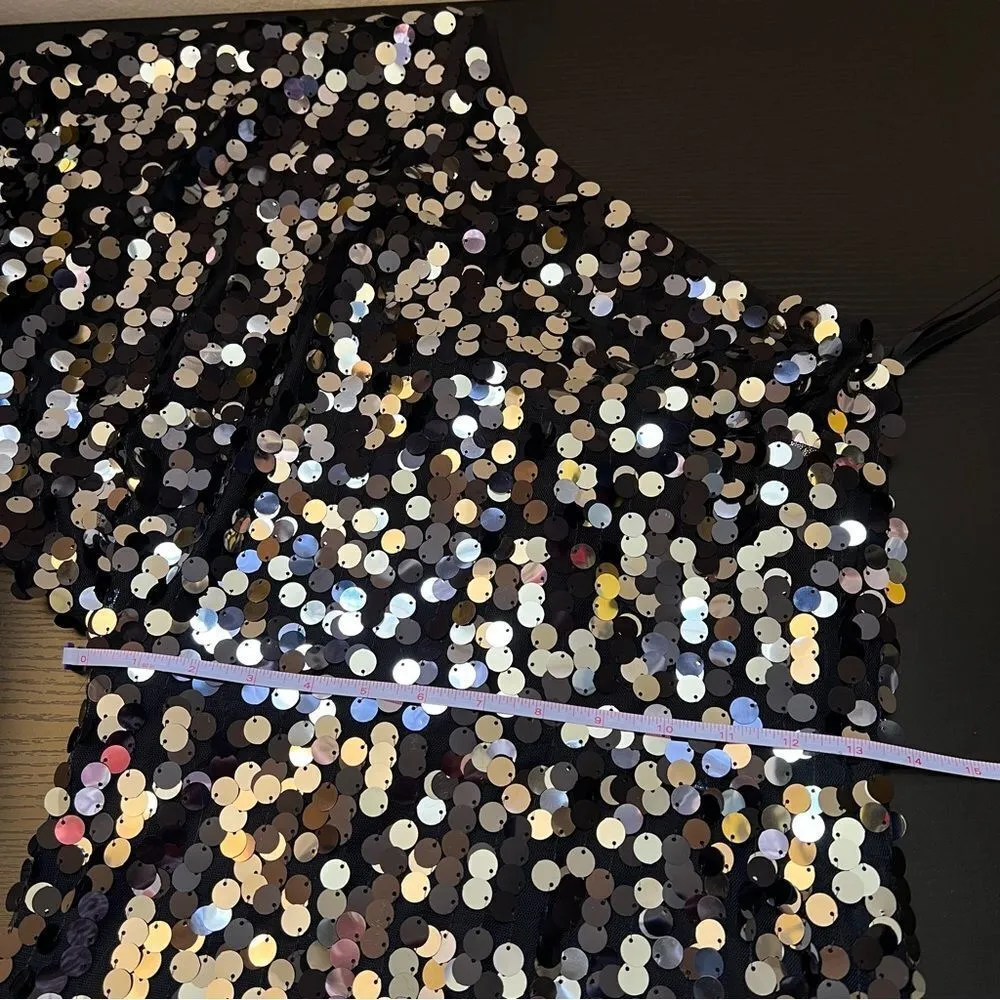 Revolve h:ours Darrell Mini Dress in Black Galaxy Sequin Small - Image 13