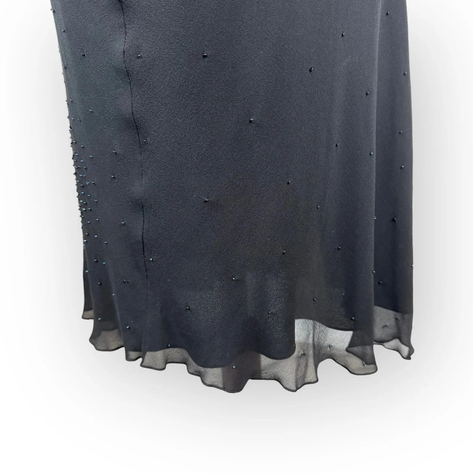 Vintage 90's 2PC Beaded Black Silk Skirt Outfit Size 2/4 - Image 13